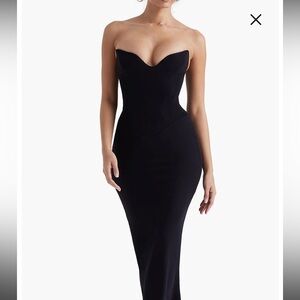 House of CB Sabine strapless black dress